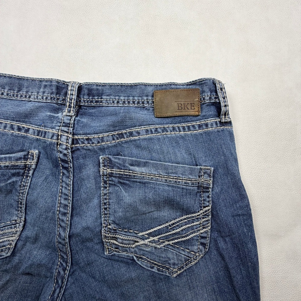 BKE Jake Mens Straight Leg Jeans Blue Medium Wash Stretch Denim 38S 38x28 - Picture 12 of 13